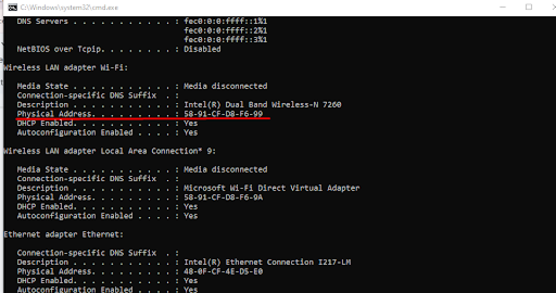 View Your MAC Address