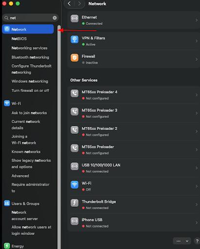 macOS network Setting