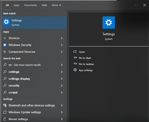 Open System setting