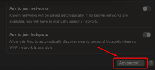 open advanced settings