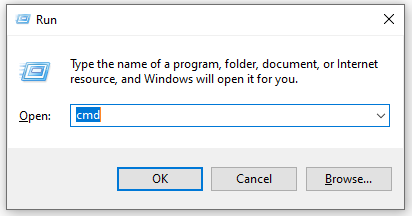 run dialog box