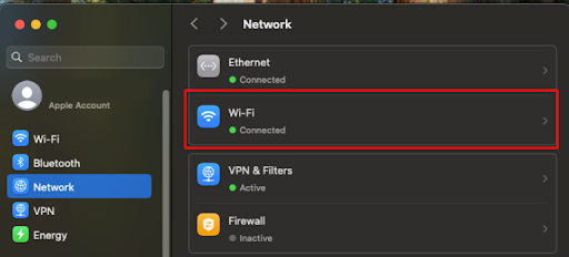 View Wifi MAC address